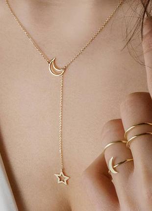 Намисто з підвіскою у вигляді місяця та зірки арт 01