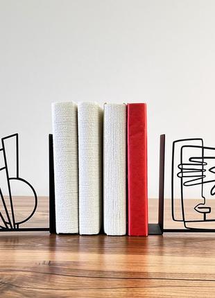 Металлический держатель для книг, абстрактный декор для дома.