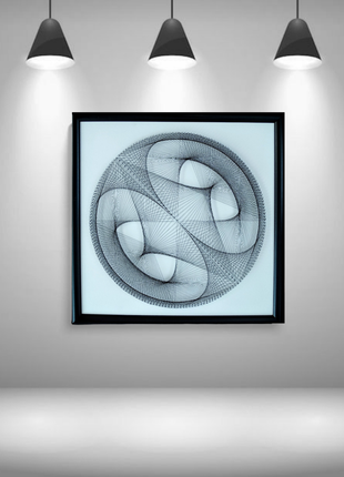 Картина - манадала у техніці string - art. 3-д картина. ручна робота. 52/52 см. в рамі.