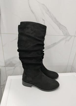 Замшевые сапоги женские