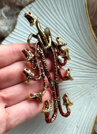 Брошь - кулон в стиле непревзойденного rene lalique " serpent corsage" 10 см7 фото