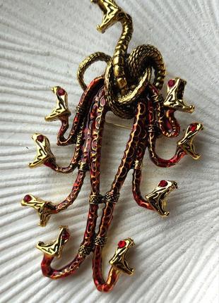 Брошь - кулон в стиле непревзойденного rene lalique " serpent corsage" 10 см3 фото