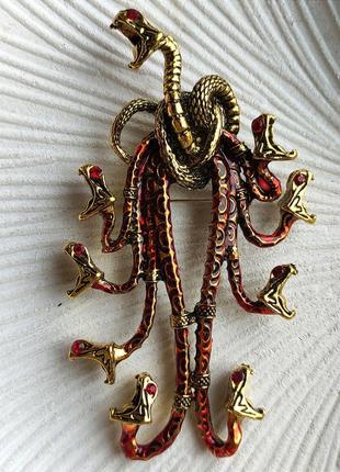 Брошь - кулон в стиле непревзойденного rene lalique " serpent corsage" 10 см6 фото