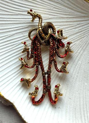 Брошь - кулон в стиле непревзойденного rene lalique " serpent corsage" 10 см10 фото