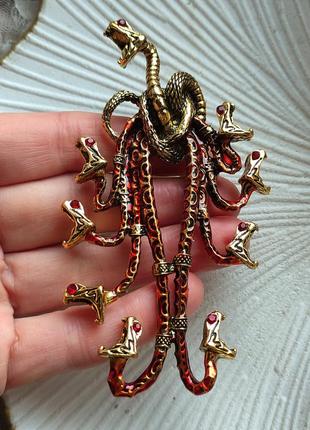 Брошь - кулон в стиле непревзойденного rene lalique " serpent corsage" 10 см2 фото