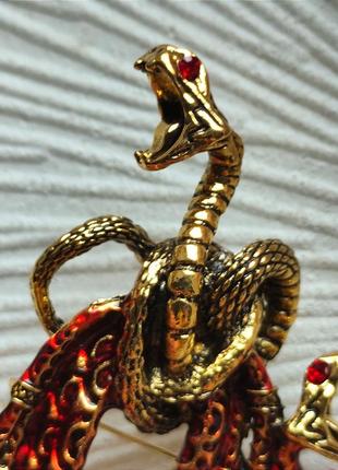 Брошь - кулон в стиле непревзойденного rene lalique " serpent corsage" 10 см5 фото