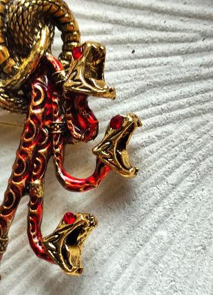 Брошь - кулон в стиле непревзойденного rene lalique " serpent corsage" 10 см4 фото
