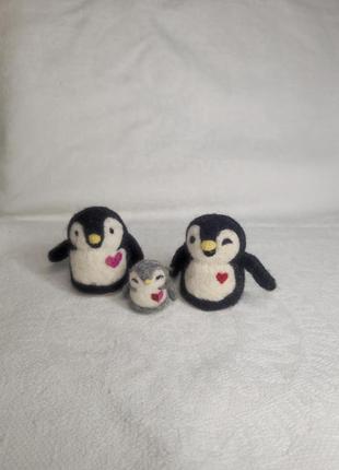 Мягкие игрушки из шерсти пингвины 🐧