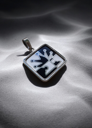 🔹️підвіска срібло емаль кулон шахи сюжет король талісман
