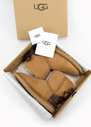 Женские коричневые угги ugg w mini bailey bow ii lv4 фото