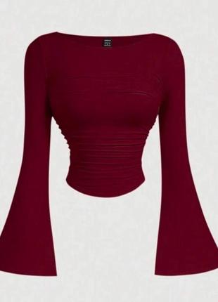 Кофта женская однотонная на длинный рукав качественная стильная базовая повседневная бордовая молочная