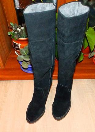 Высокие сапоги marks & spencer autograph exclusive suede knee high boots