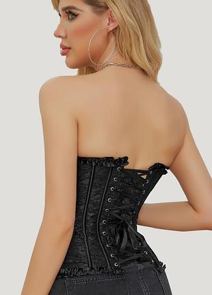 Тренд розкішний корсет на шнурівці готичний чорний корсаж топ готика еротичний сексуальний