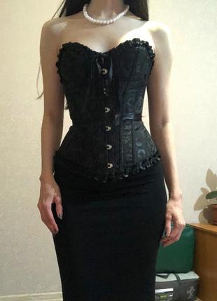 Тренд розкішний корсет на шнурівці готичний чорний корсаж топ готика еротичний сексуальний