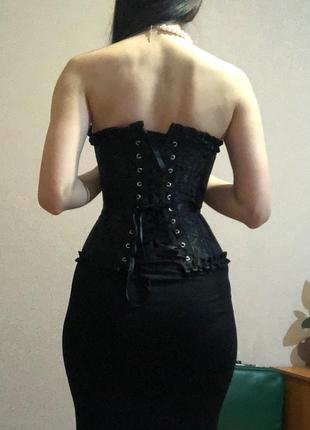 Тренд розкішний корсет на шнурівці готичний чорний корсаж топ готика еротичний сексуальний