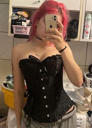 Тренд розкішний корсет на шнурівці готичний чорний корсаж топ готика еротичний сексуальний