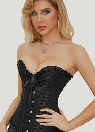 Тренд розкішний корсет на шнурівці готичний чорний корсаж топ готика еротичний сексуальний