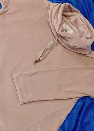 Кофта велюрова  гольф водолазка лонгслів  світшот жіночий рожевий