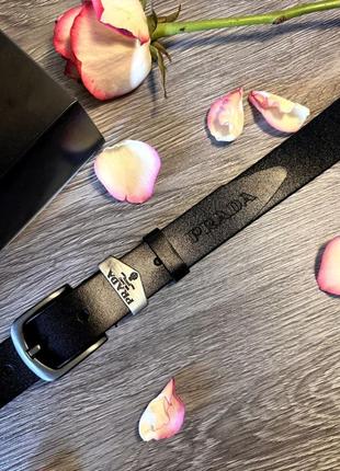 Ремень унисекс 3см натуральная кожа фабричный китай + коробка пояс женский кожаный ремень черный пояс стиль prada milano бля прада мелано