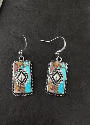 Серьги в этно бохо фольк стили цветные