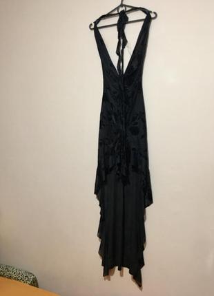 Розкішне плаття murci devore plunge halterneck maxi front split dress mask — s7 фото