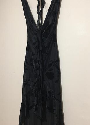Розкішне плаття murci devore plunge halterneck maxi front split dress mask — s9 фото