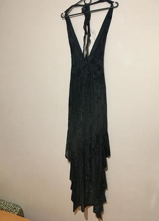 Розкішне плаття murci devore plunge halterneck maxi front split dress mask — s10 фото