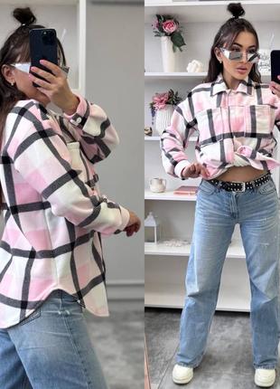 Женская теплая флисовая рубашка