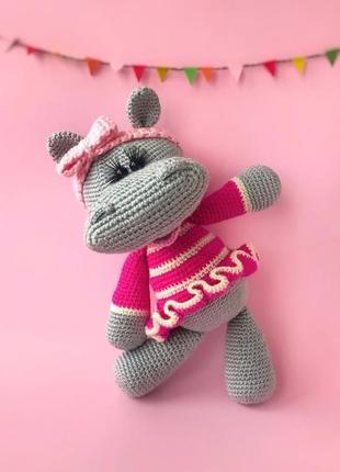 М'яка іграшка амігурумі бегемот