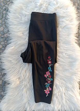 Лосины брюки с вышивкой