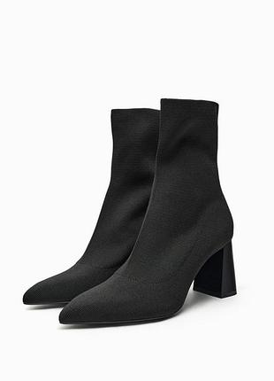 Тканевые сапоги zara ботильоны