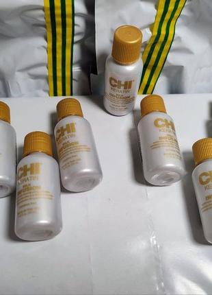 15 мл рідкий шовк для волосся chi keratin silk infusion (міні) сироватка з кератином кератин