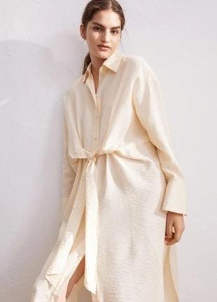 Платье-рубашка миди h&m оверсайз