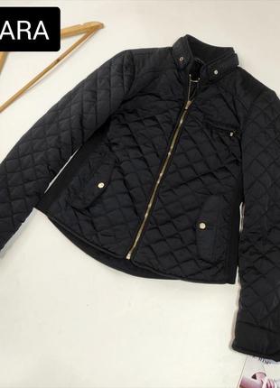 Куртка женская стеганая синего цвета от бренда zara xs