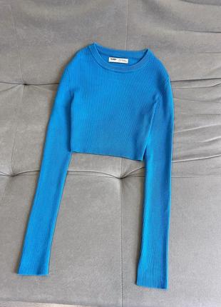 Вкорочена кофта в рубчик pull&bear