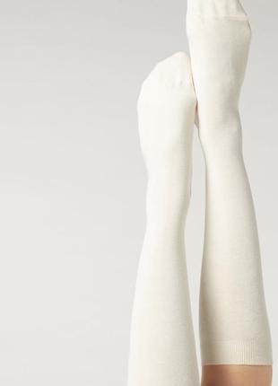 Calzedonia шкарпетки високі носки гольфи кашемір білі