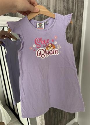 Бузкова сукня зі скай літня сукня щенячий патруль сукня для дівчики 4-5р sky