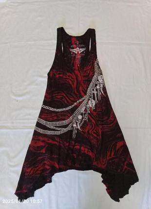 Affliction live fast. майка. туніка. avangard.