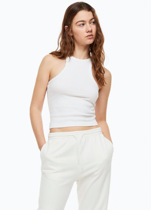 Майка в рубчик h&m с американской проймой