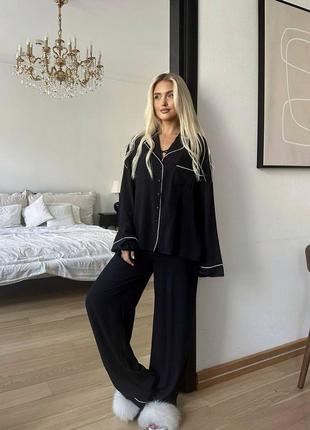 Пижама как у pinterest штаны блуза с длинным рукавом длинный рукав карман брючный костюм