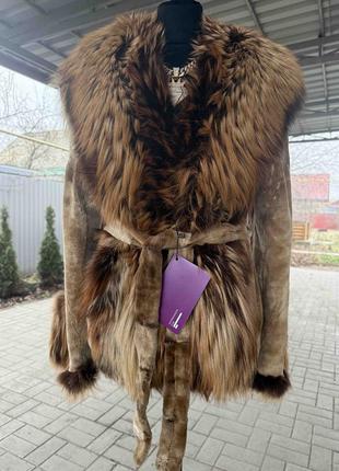 Шикарная норковая шуба, новая, kopenhagen fur, с мехом чернобурки, легкая и мягкая, брендовая
