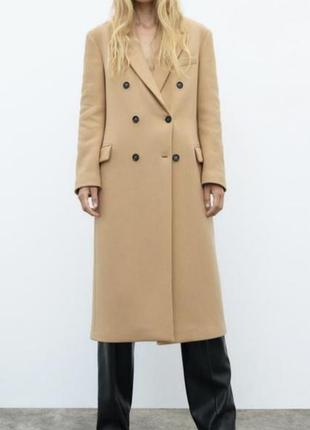 Пальто демисезонное натуральное пальто бренд zara manteko