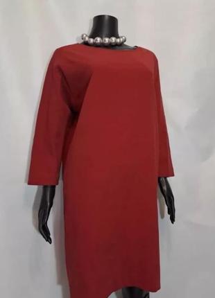 Сукня з вовни дорогого бренду max mara теракотового кольору, рукав три чверті.