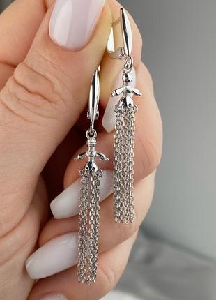Оплата 100%🇺🇦сережки срібло 925° покриття родій, оберіг лялька-мотанка, підвіски довгі ланцюжки 1560.11р