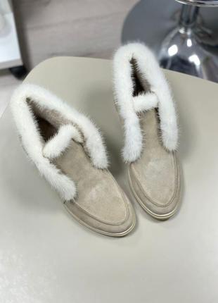 Lux обувь! шикарные натуральные зимние лоферы с норкой