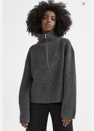 Кофта джемпер свитер на замке поло h&m