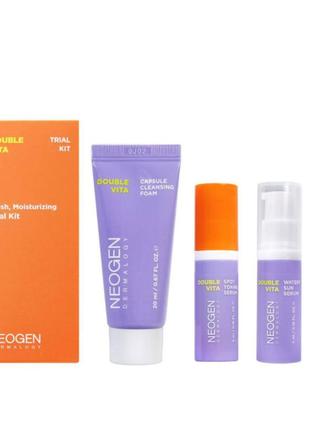 Набір для догляду за обличчям neogen dermalogy double vita trial kit, 20 мл, 5 мл, 5 мл