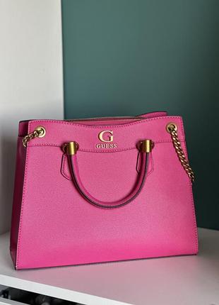 Сумка крос-боді жіноча guess pink girlfriend satchel