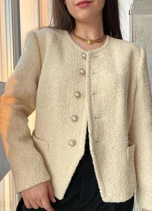 Вінтажний піджак з букльованої вовни