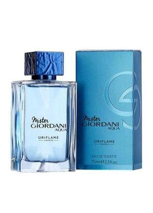 Туалетна вода mister giordani aqua oriflame, 75 мл.